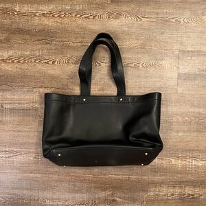 Shinola Black Leather Carryall Tote